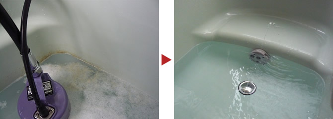 風呂釜配管洗浄クリーニングの施工例