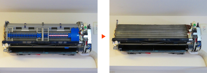 東芝製のエアコンクリーニング例（川口市西立野）