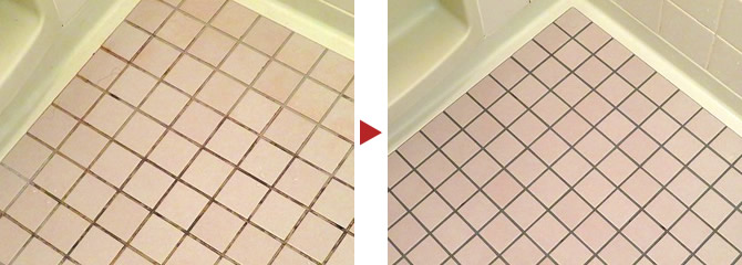 浴室床のクリーニング例