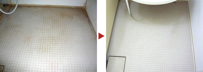 浴室床のクリーニング例　（戸田市新曽）