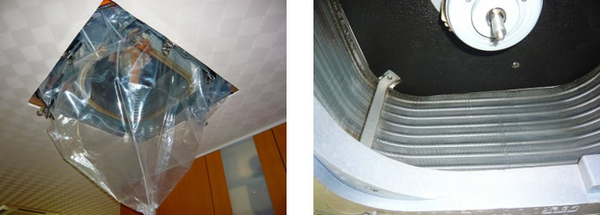 天井埋め込み型エアコンのクリーニング例
