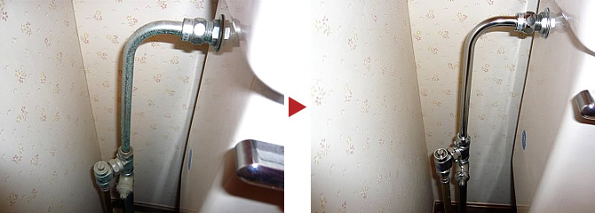埼玉県さいたま市のトイレ給水配管クリーニング例