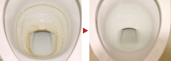 洋式トイレ便器 クリーニング例写真