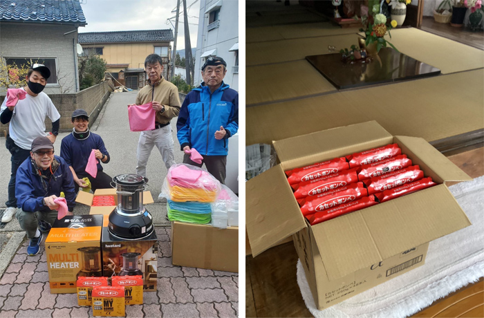 能登半島地震にカセットボンボなどを無償提供